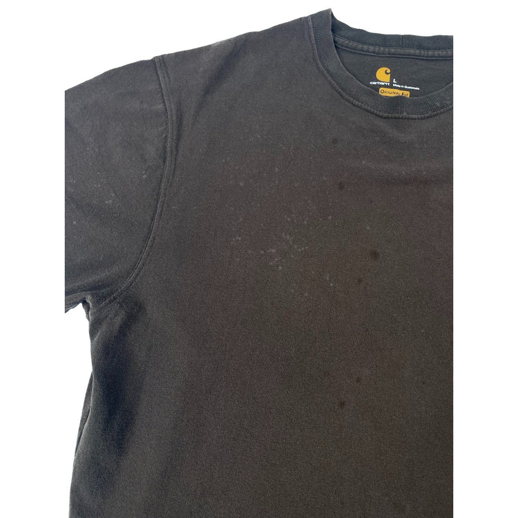 Mens Carhartt Brown Distressed Pocket Shirt Size L