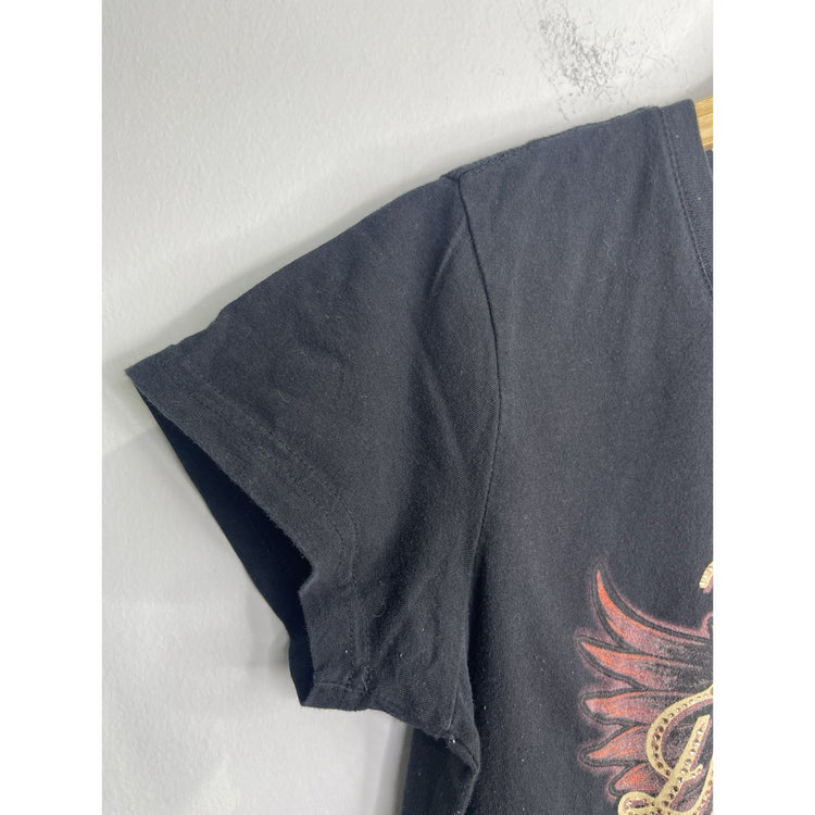 Women's Black Y2K 2021 Harley Davidson Short Sleeve T-Shirt Sz L