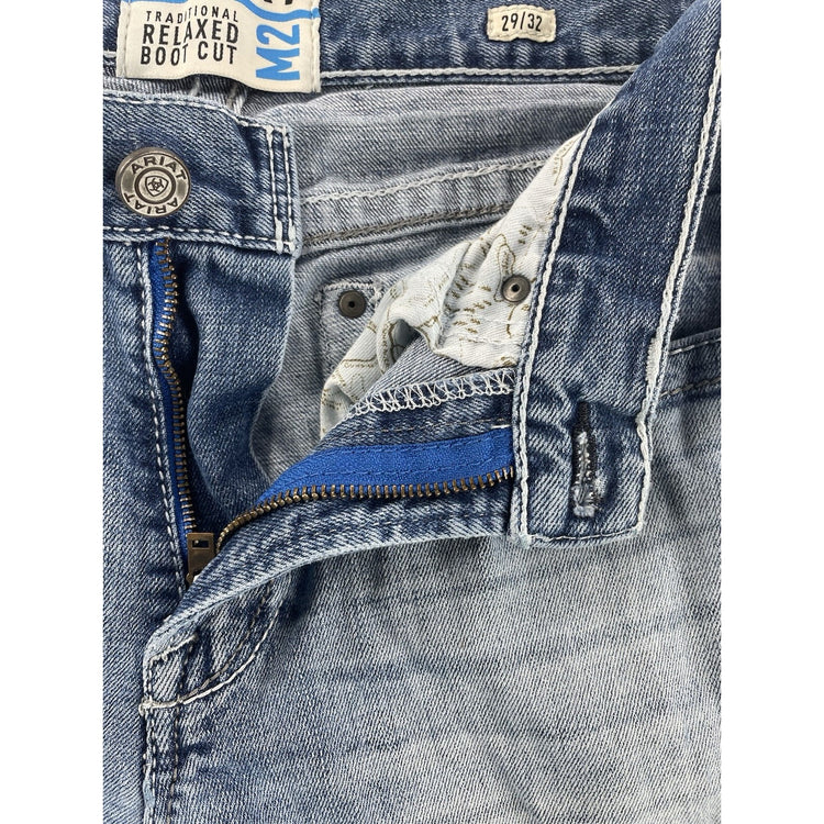 Mens Ariat M2 Relaxed Bootcut Lightwash Blue Jean Size 29x32