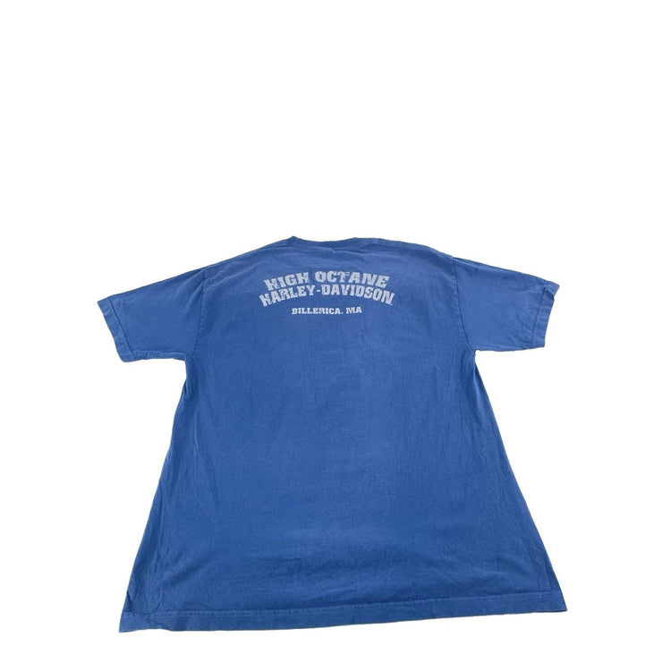 Mens Harley Davidson Motorcycle “Ride Hard” Graphic T-Shirt Blue Size Xl