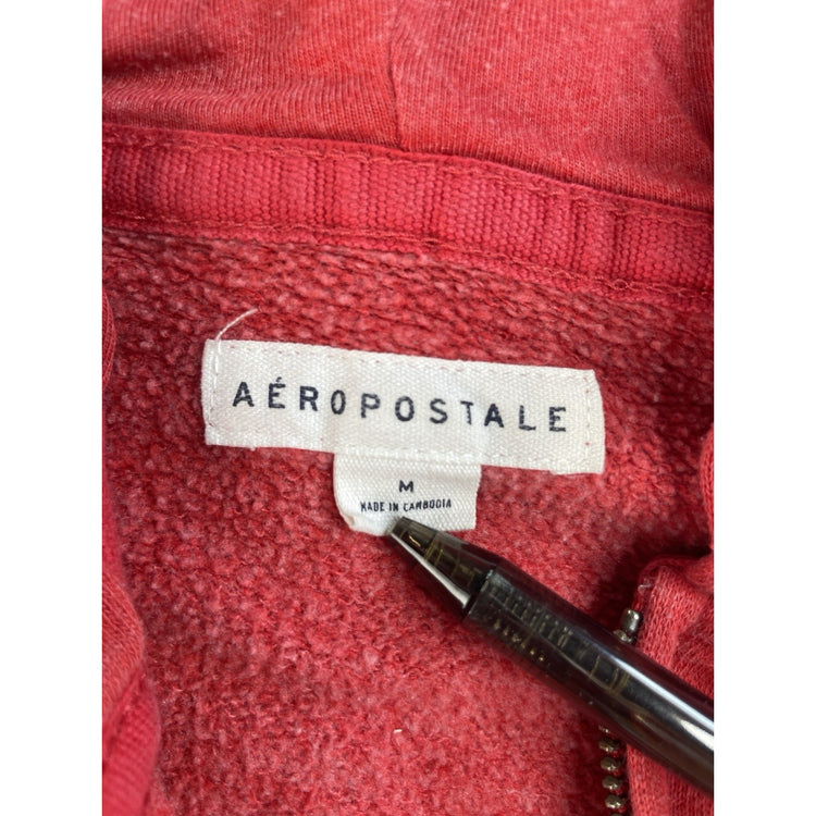 Womens Aeropostale Red Zip Up Hoodie Sweatshirt Size M