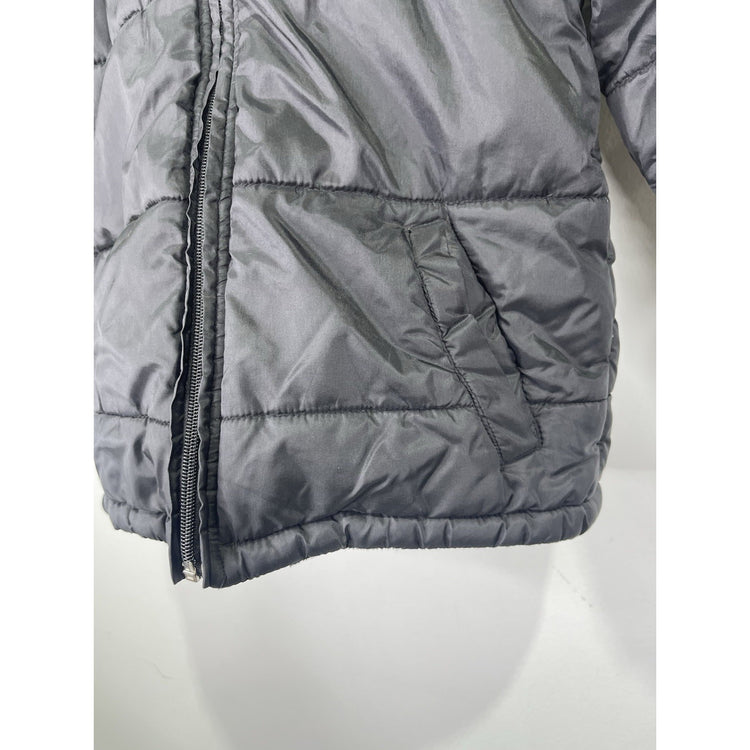 Youth Nike Jacket Small Red Trim Puffer Coat Quilted Insulated Full Zip Sz 6