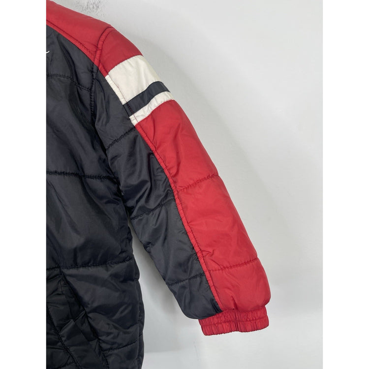 Youth Nike Jacket Small Red Trim Puffer Coat Quilted Insulated Full Zip Sz 6