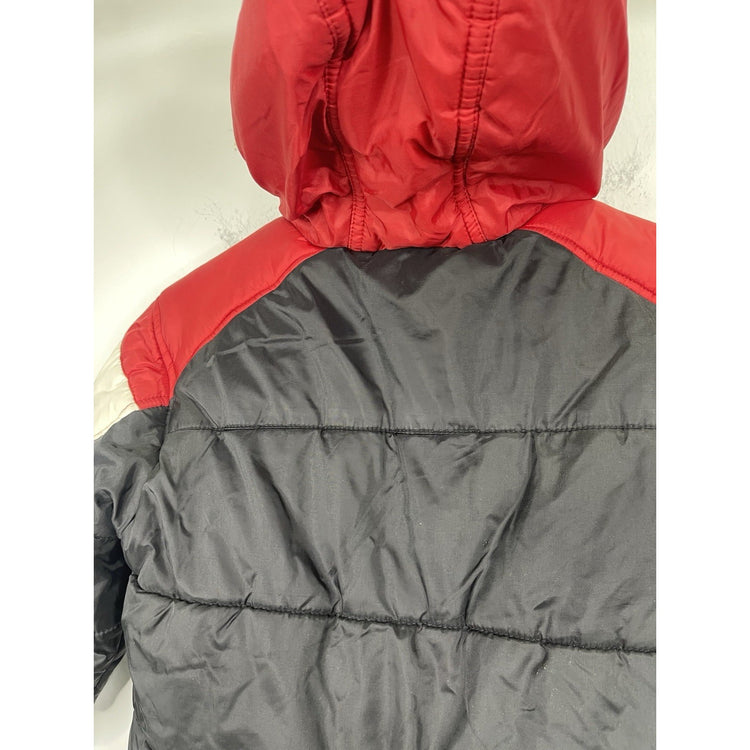 Youth Nike Jacket Small Red Trim Puffer Coat Quilted Insulated Full Zip Sz 6