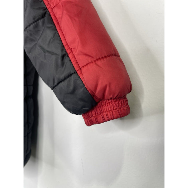 Youth Nike Jacket Small Red Trim Puffer Coat Quilted Insulated Full Zip Sz 6