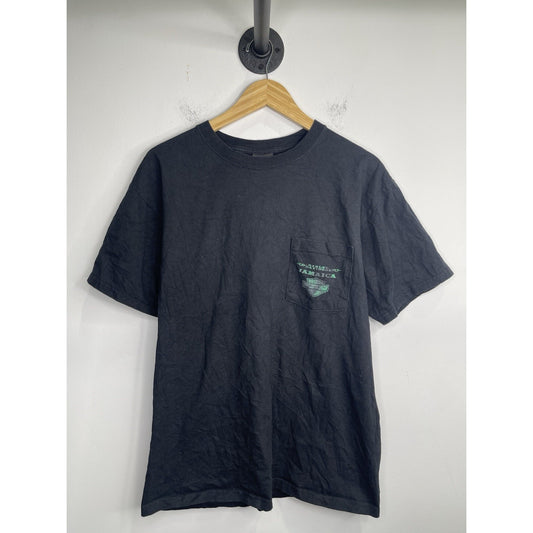 Harley Davidson Black T-Shirt Pirate Skull Jamaica Size L