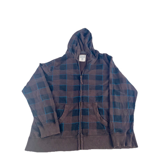 Men Mossimo Supply Co Athletic Fit Plaid Full-Zip Hoodie Size Xxl