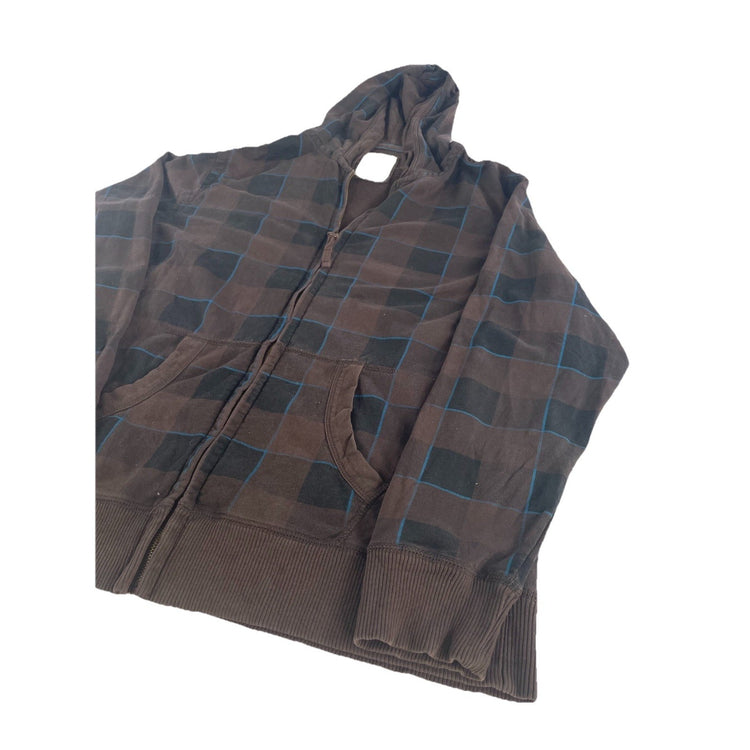 Men Mossimo Supply Co Athletic Fit Plaid Full-Zip Hoodie Size Xxl
