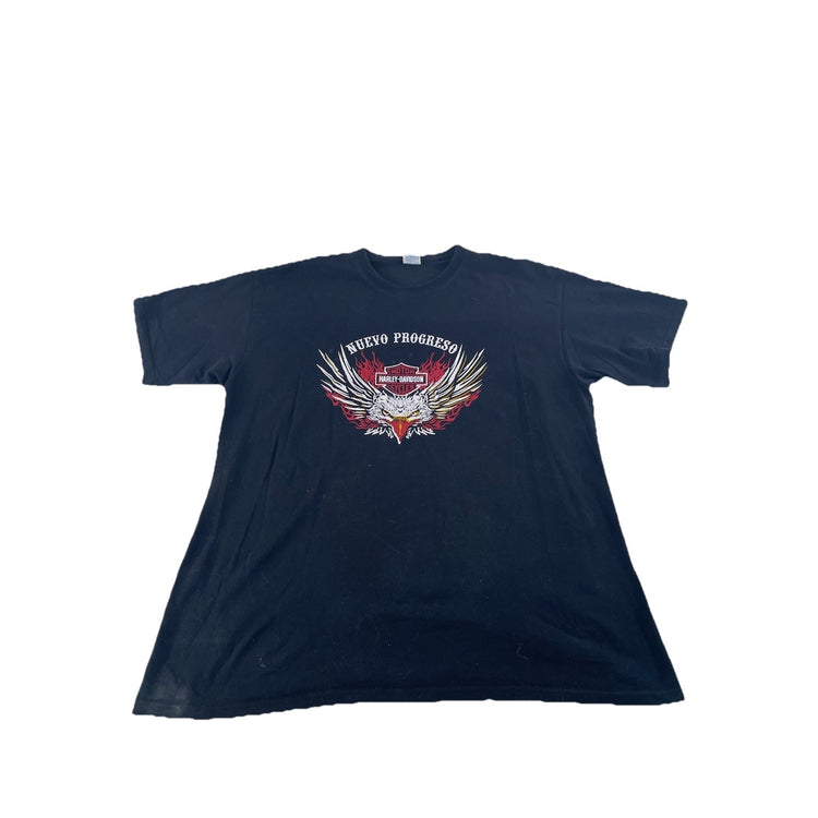 Mens Harley Davidson Black Bird Graphic “Nuevo Progreso” T-Shirt Size Xl
