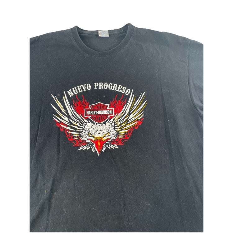 Mens Harley Davidson Black Bird Graphic “Nuevo Progreso” T-Shirt Size Xl