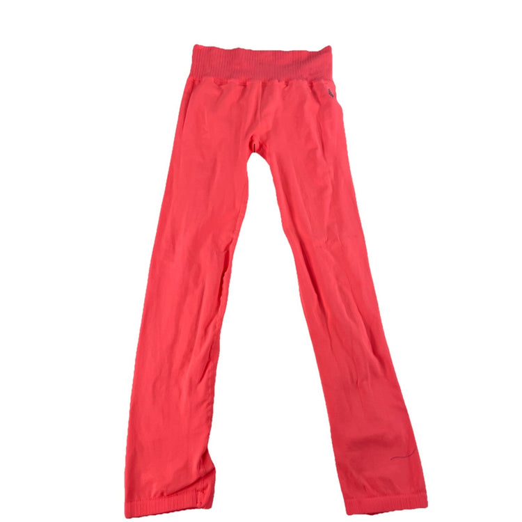 Womens Free People FP Movement Neon Coral Pink Ribbed Leggings Size M/L