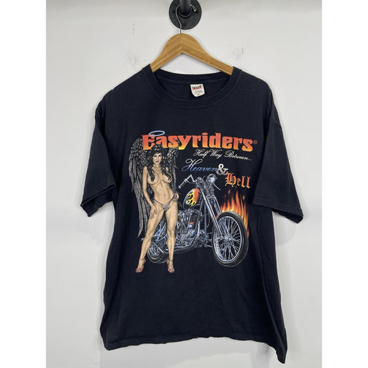 Easy Riders Motorcycle T Shirt Black Heaven and Hell Mens Size XL