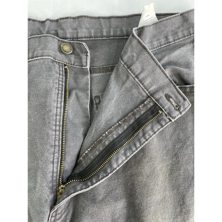Mens Genuine Dickie Faded Gray Relaxed Fit Canvas Carpenter Pants Size 38x32