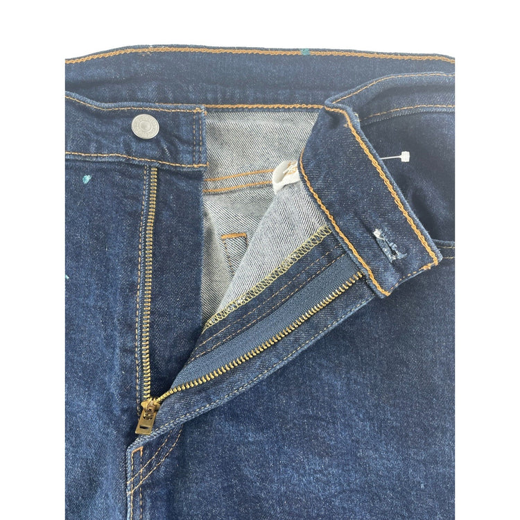 Mens Levis 505 Straight Dark Wash Denim Jeans Size 36x32