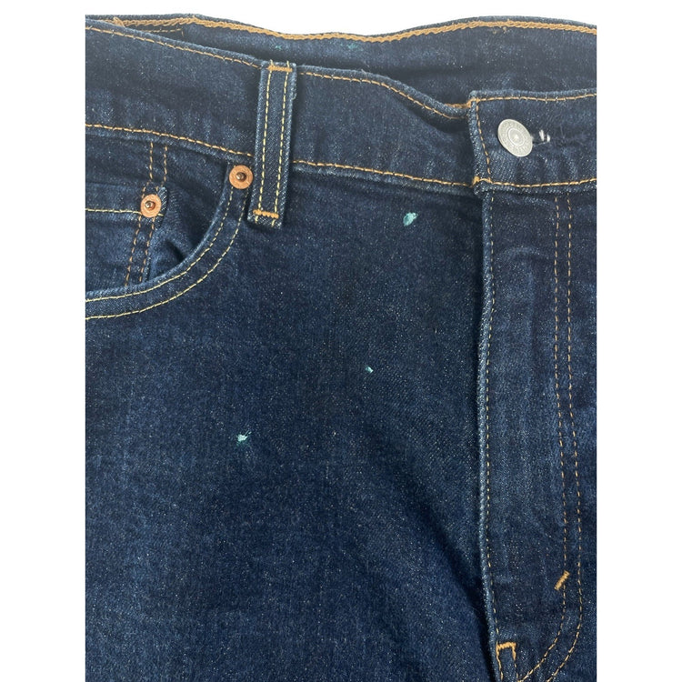 Mens Levis 505 Straight Dark Wash Denim Jeans Size 36x32