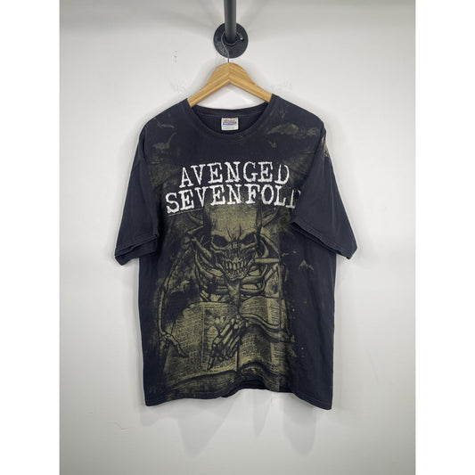 Men’s Vintage Avenged Sevenfold Skeleton All Over Print T Shirt Sz XL