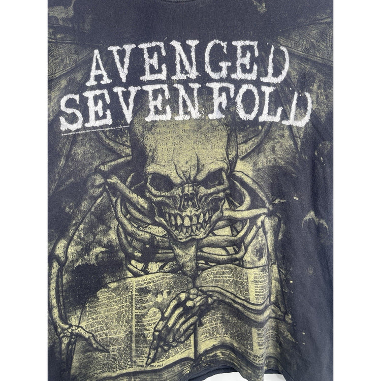 Men’s Vintage Avenged Sevenfold Skeleton All Over Print T Shirt Sz XL