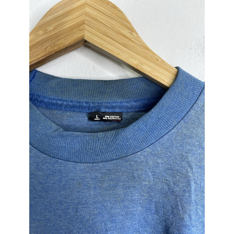 Men’s Vintage Blue Dallas Cowboys Graphic Print Long Sleeve Sz Large