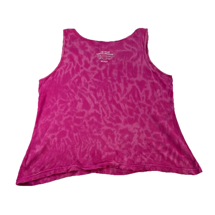 Womens Harley Davidson Pink Tie dye Oversized Tank Size XL