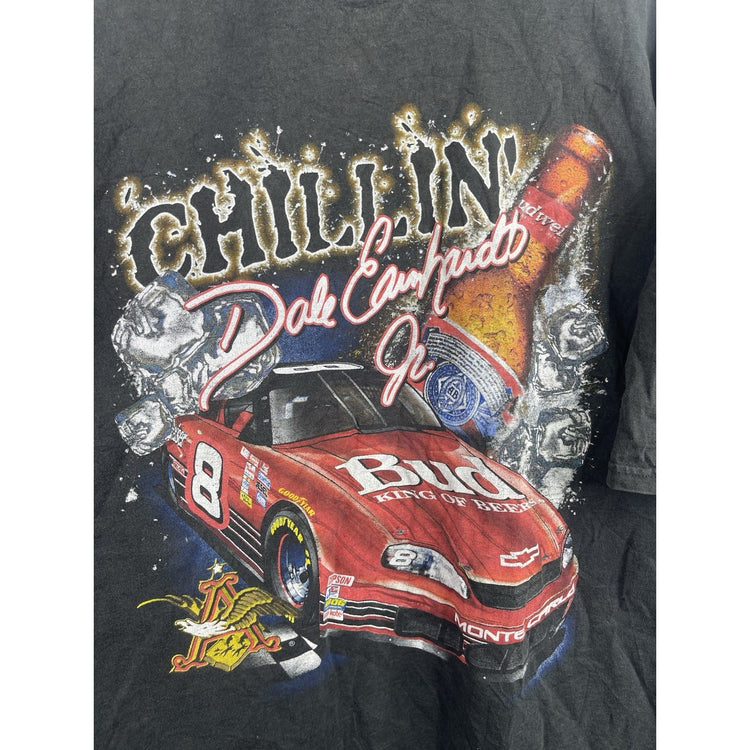 Men’s Vintage Dale Earnhardt Jr Budweiser NASCAR Racing Graphic T Shirt Sz XL
