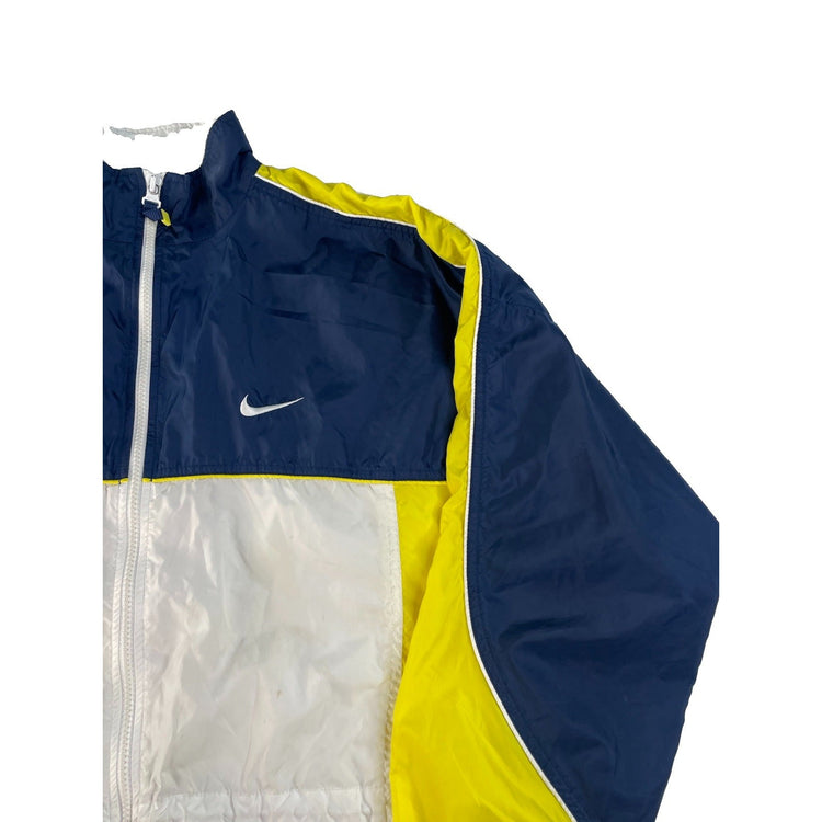 Nike Windbreaker Jacket Colorblock Full Zip Navy White Yellow Size M