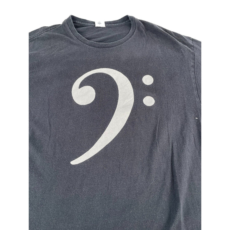 Mens Vintage Delta Pro Weight Bass Clef Music Graphic T-Shirt Black Size Xl