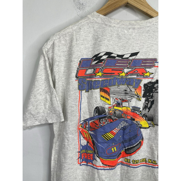 Men’s Vintage Lee U.S.A Speedway Graphic Double Sided T Shirt Sz M
