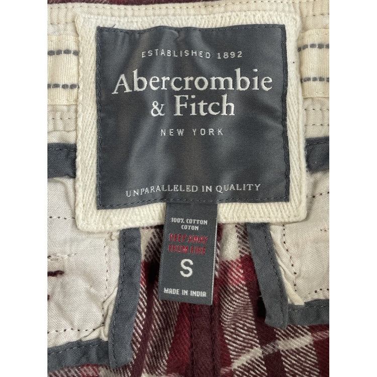 Mens Abercrombie & Fitch Red Plaid Flannel Lounge Pants Size S
