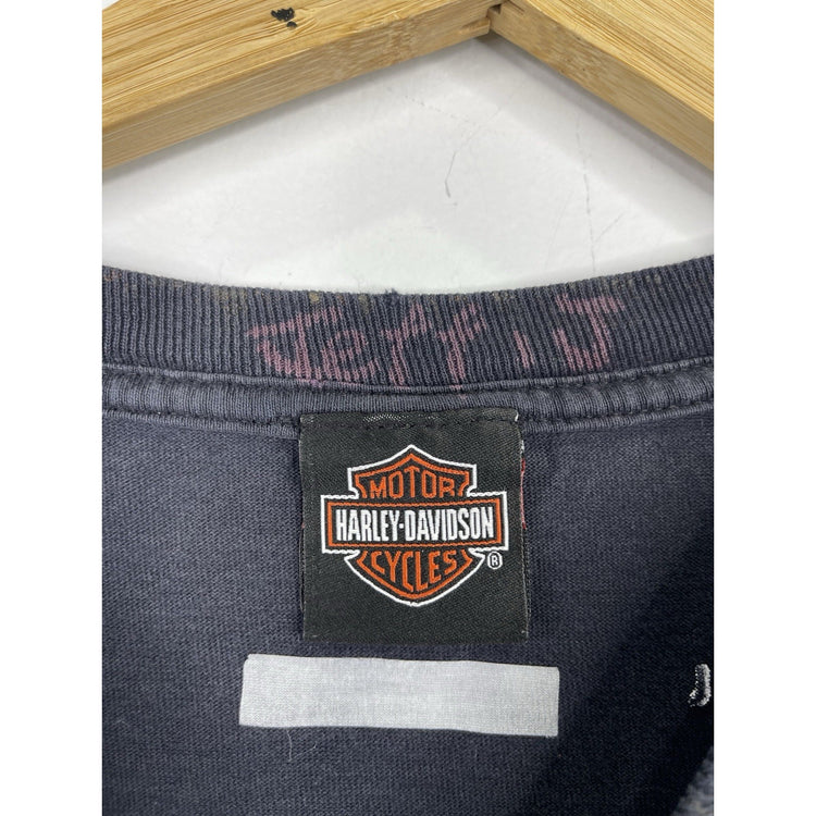 VTG Harley Davidson Moto 105 Years Milwaukee Winged Skull Shirt Mens XL Black
