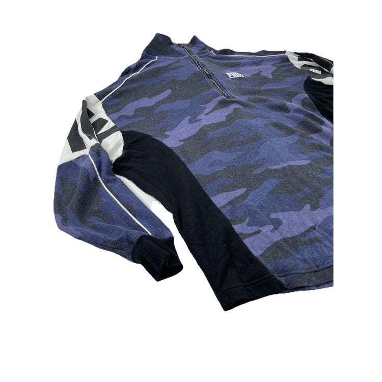 Womens Victoria Secret Blue Camo 1/2 Zip-up Sweatshirt Size S