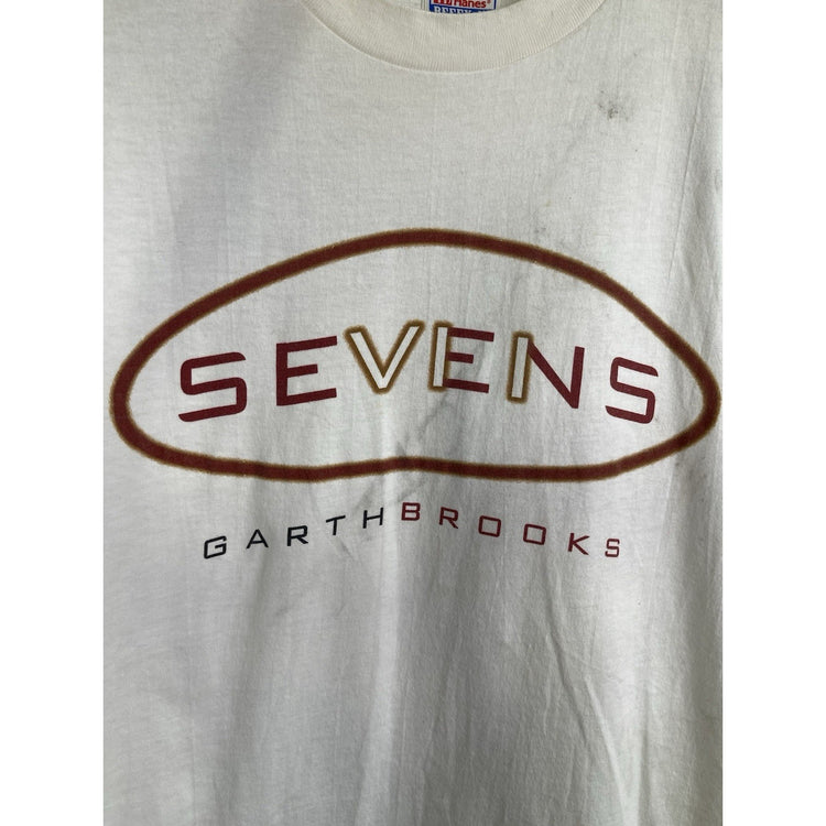 Adult Vintage Garth Brooks 1998 Sevens White Tour T-Shirt Size M