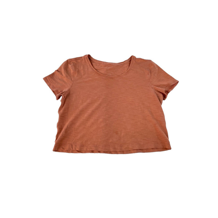 Women's Lululemon Athletica Burnt Orange Crop T-Shirt Size M