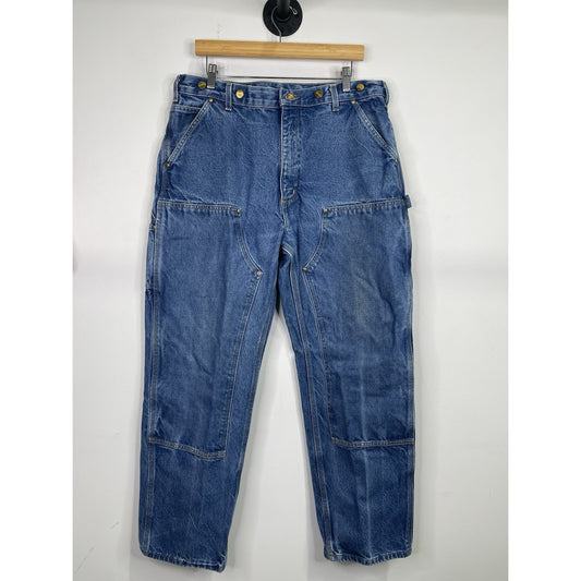 Carhartt Jeans Mens 38 X 32 Denim Double Knee Loose Original Medium Wash