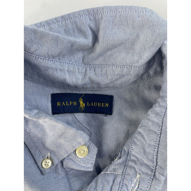 Mens Ralph Lauren Classic Fit Blue Button-Down Dress Shirt Size M