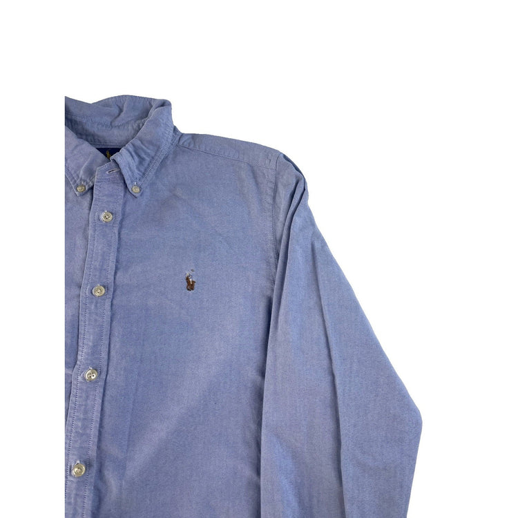 Mens Ralph Lauren Classic Fit Blue Button-Down Dress Shirt Size M