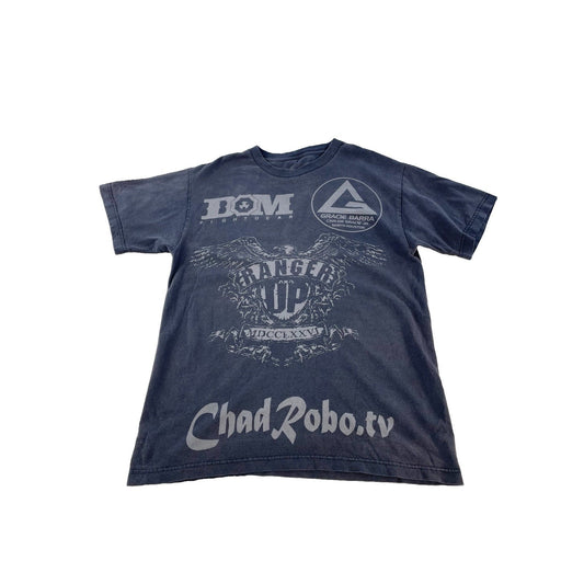 Mens Ranger Up Faded Charcoal Gray Gracie Barra BJJ MMA Fight Graphic Tee SIZE M