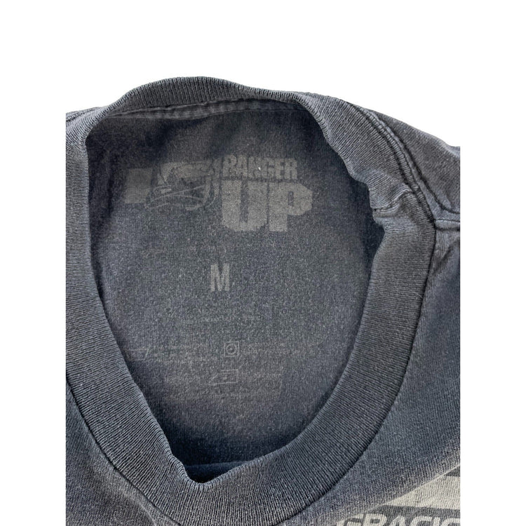 Mens Ranger Up Faded Charcoal Gray Gracie Barra BJJ MMA Fight Graphic Tee SIZE M
