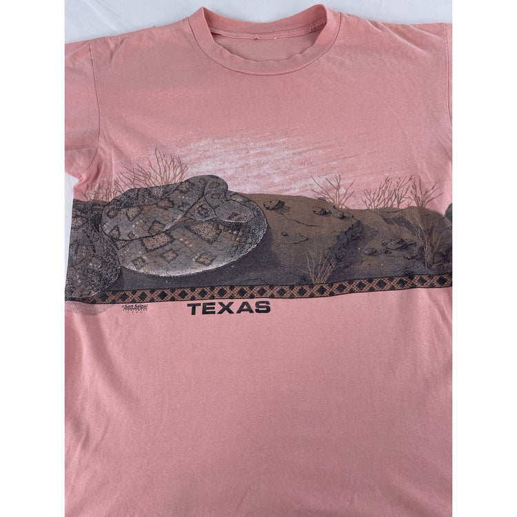 Mens Vintage 1989 San Segal Texas Desert Rattlesnake Graphic T-Shirt Size Xl