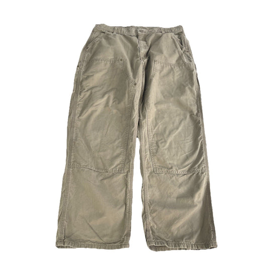 Mens Carhartt Brown Double Knee Carpenter Pants Size 38x30