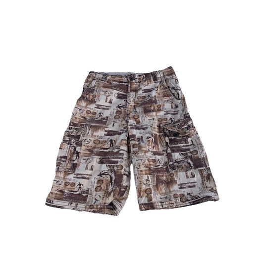 Mens Vintage 90s Faded Glory Hawaii Days Graphic Print Cargo Shorts Size 16