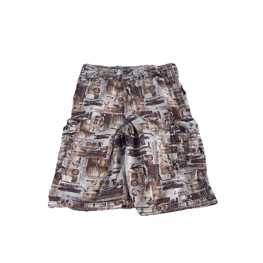 Mens Vintage 90s Faded Glory Hawaii Days Graphic Print Cargo Shorts Size 16