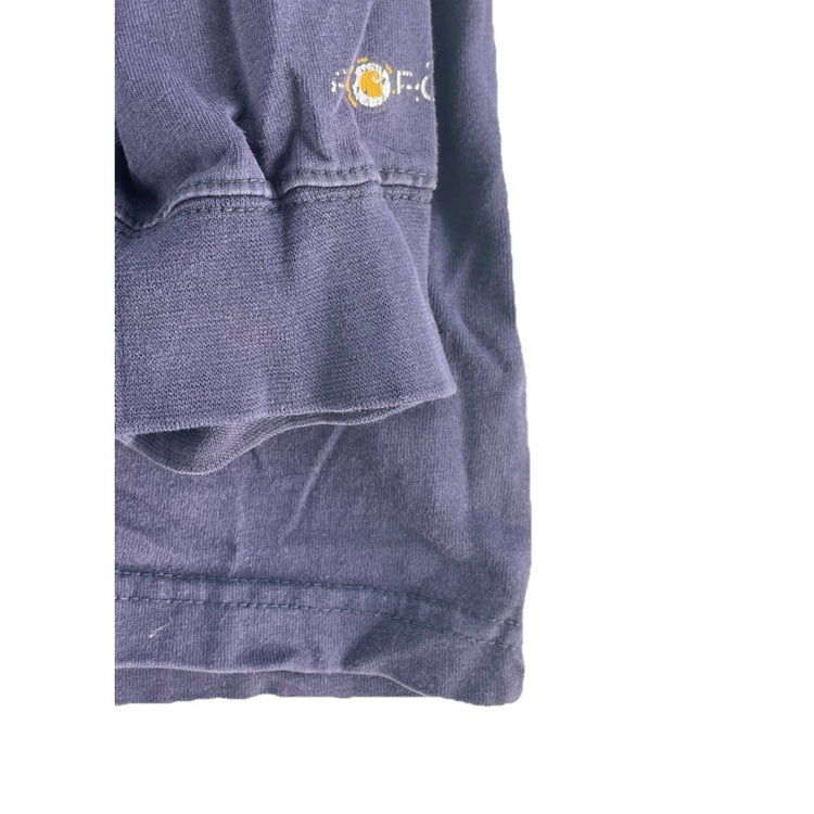 Mens Carhartt Dark Navy Blue Longsleeve Blank Solid Shirt Size 2Xl