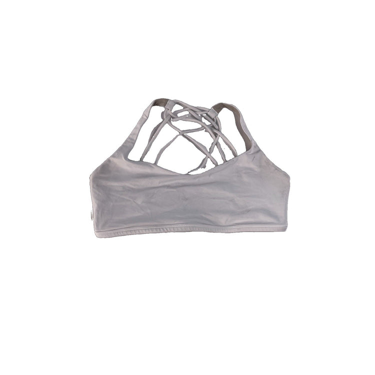 Womens Lululemon white Strappy Sports Bra Size 6