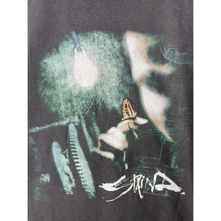 Vintage 2001 Mens StainD Band Butterfly Album Black T-shirt Sz Large