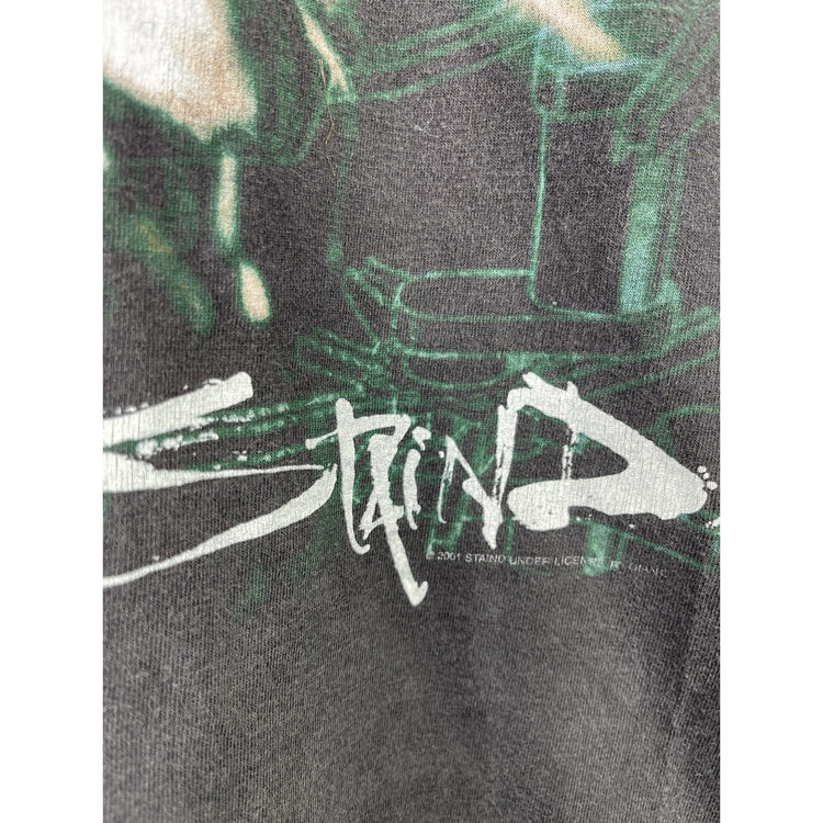 Vintage 2001 Mens StainD Band Butterfly Album Black T-shirt Sz Large