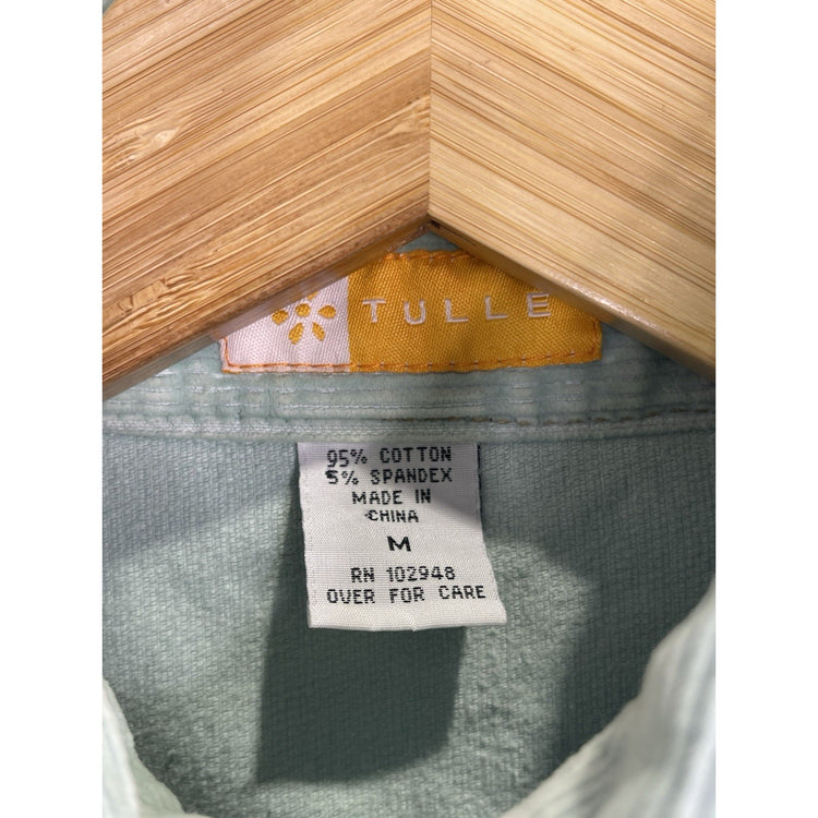 Tulle Petite Women’s Light Blue Corduroy Jacket Button Front Retro Style Sz M