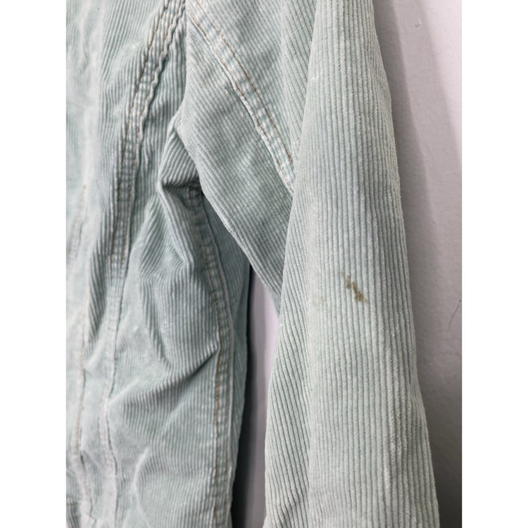 Tulle Petite Women’s Light Blue Corduroy Jacket Button Front Retro Style Sz M