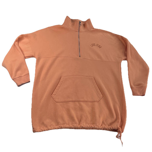 Womens Victoria’s Secret PINK Light Orange Quarter Zip Sweater  Dress Size Small