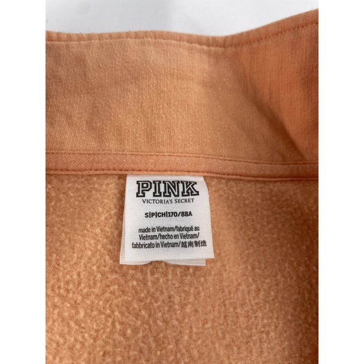 Womens Victoria’s Secret PINK Light Orange Quarter Zip Sweater  Dress Size Small