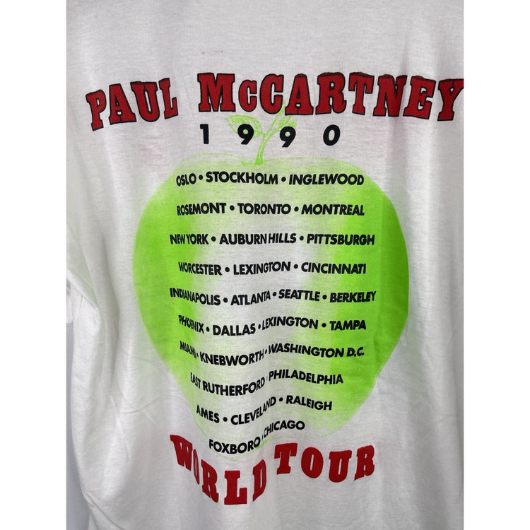 Vintage 1990 Paul McCartney flowers in the dirt Concert Tour t shirt Sz L